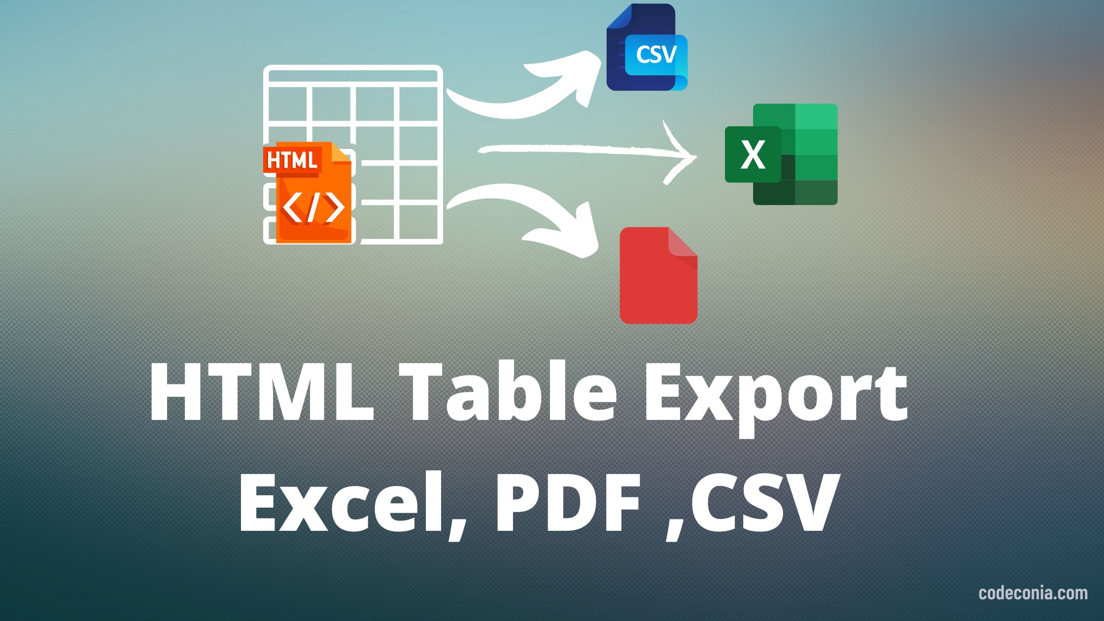 export html table data to excel